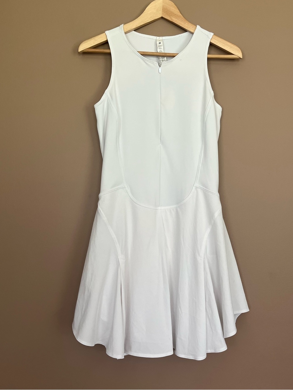 {Lululemon} Everlux Short-Lined Tennis Tank Top Dress in White - Womens 8